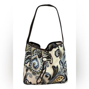 NWT Spartina 449 Juliet Harper Paisley Print Shoulder Bucket Bag Coastal Boho